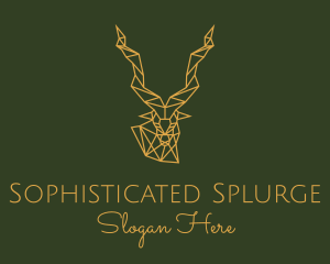 Gold Geometric Antelope logo design