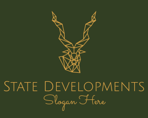 Gold Geometric Antelope logo design