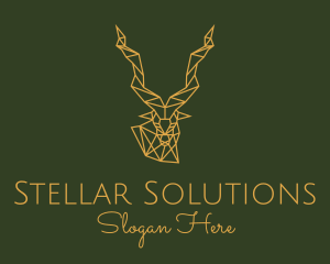 Gold Geometric Antelope logo design