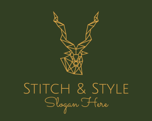 Gold Geometric Antelope logo design