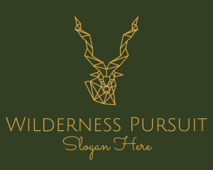 Gold Geometric Antelope logo design