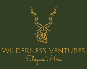 Gold Geometric Antelope logo design