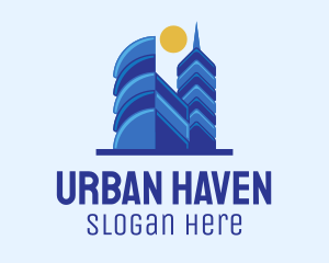 Blue Urban Skyscrapers  logo design