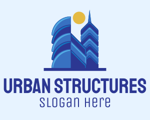 Blue Urban Skyscrapers  logo design