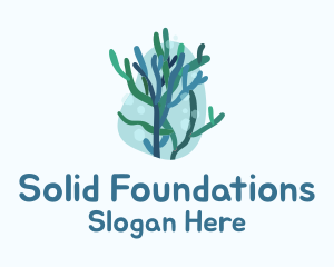 Marine Seaweed Plant  Logo