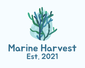 Marine Seaweed Plant  logo design