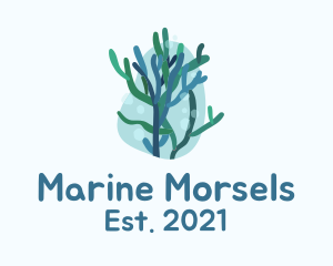 Marine Seaweed Plant  logo design