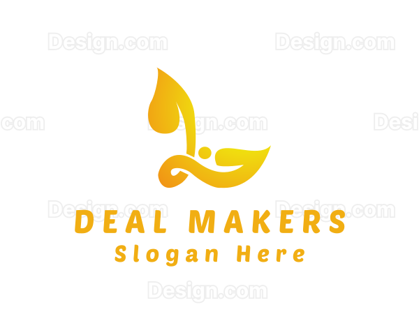 Elegant Letter L Leaf Logo