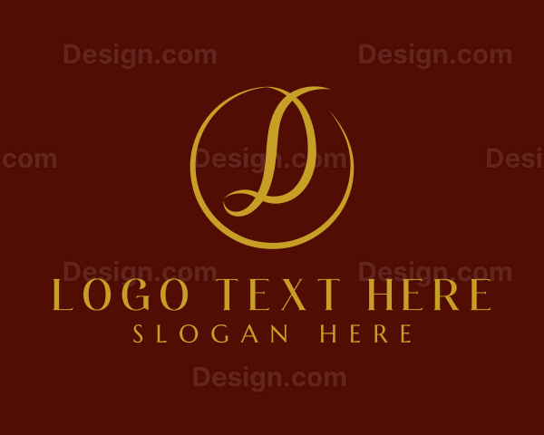 Golden Luxury Letter D Logo