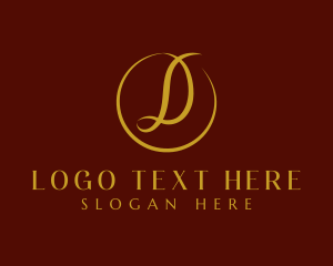 Golden Luxury Letter D logo