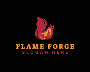 Chicken Flame Cooking logo design