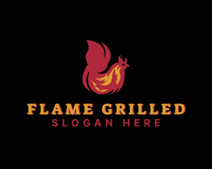 Chicken Flame Cooking logo design