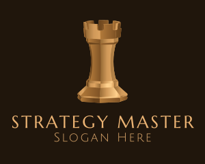 Gold Rook Chess Master logo design