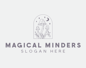 Magical Mushroom Plant logo design