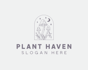 Magical Mushroom Plant logo design