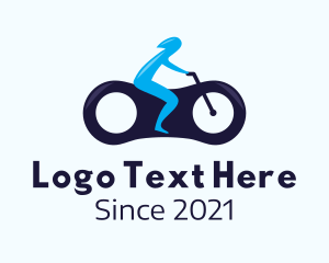 Blue Futuristic Motorbike logo