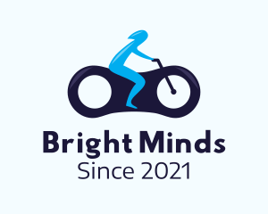 Blue Futuristic Motorbike logo