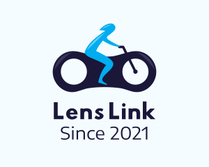 Blue Futuristic Motorbike logo design