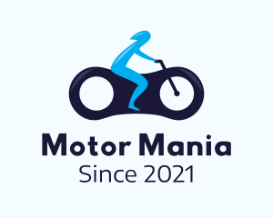 Blue Futuristic Motorbike logo design