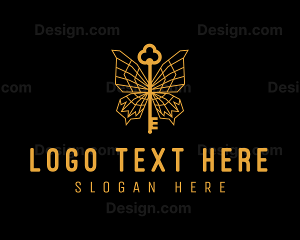 Golden Luxe Butterfly Key Logo