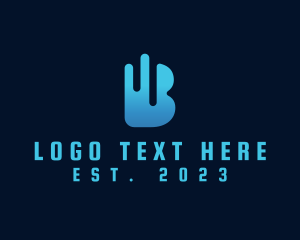 Digital Network Letter B logo design