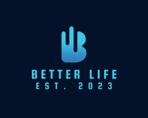 Digital Network Letter B logo design