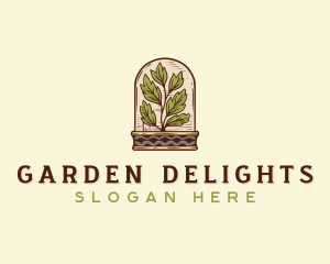 Plant Glass Garden logo design