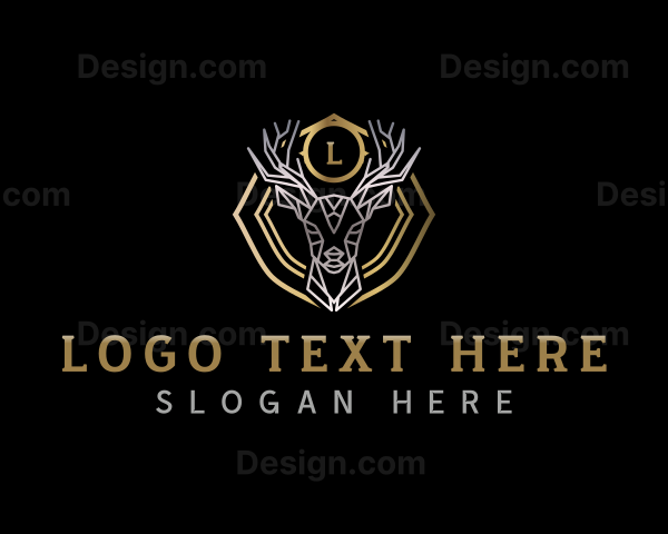 Geometric Deer Buck Logo