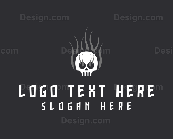 Hot Burning Skull Logo