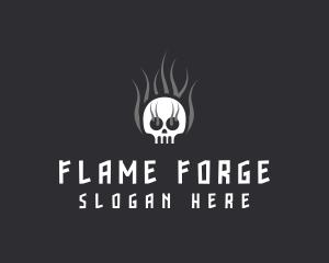 Hot Burning Skull  logo design