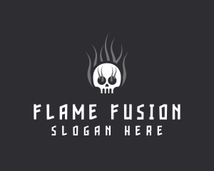 Hot Burning Skull  logo design