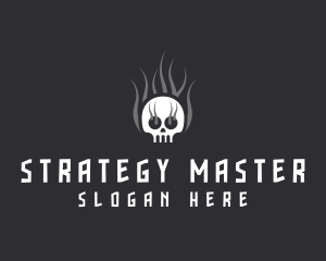 Hot Burning Skull  logo design