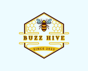 Honeycomb Bee Bumblebee logo design