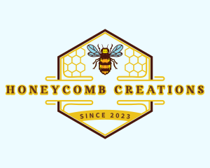 Honeycomb Bee Bumblebee logo design