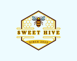 Honeycomb Bee Bumblebee logo design