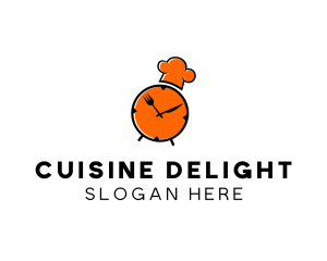 Clock Restaurant Chef logo design