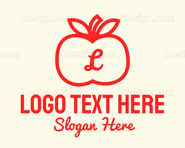 Apple Fruit Letter Logo