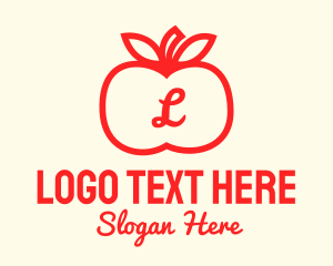 Apple Fruit Letter logo