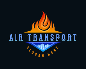  Ice Fire Heating Hvac logo design