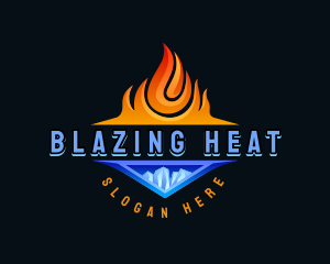  Ice Fire Heating Hvac logo design