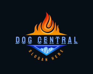  Ice Fire Heating Hvac logo design