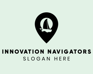 Yacht Location Pin logo design