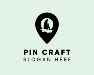 Yacht Location Pin logo design