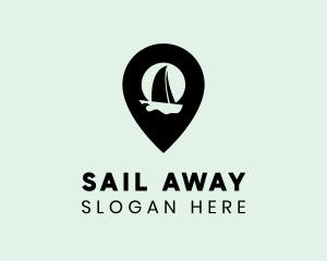 Yacht Location Pin logo design