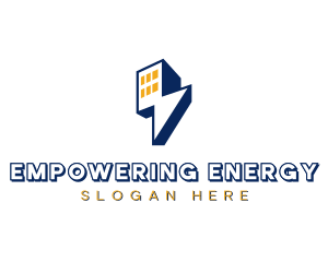 Lightning Bolt Building Power logo design