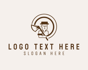 Hipster Lumberjack Wood Axe logo