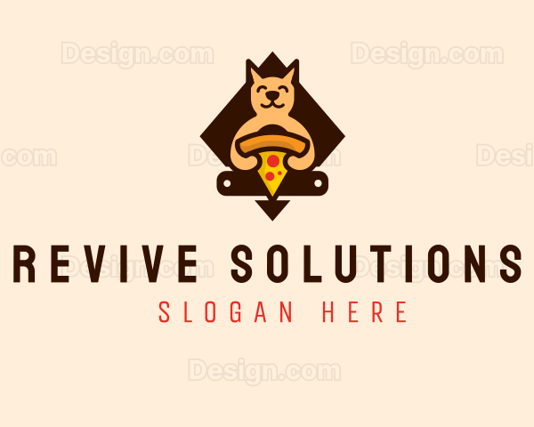 Cute Animal Pizza Logo