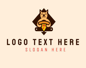 Cute Animal Pizza Logo