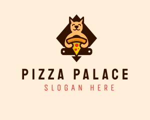 Cute Animal Pizza logo design