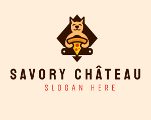 Cute Animal Pizza logo design